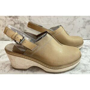 Merrell Halendi Backstrap Clog‎ Womens 8 Moon Tan Leather Shoe New